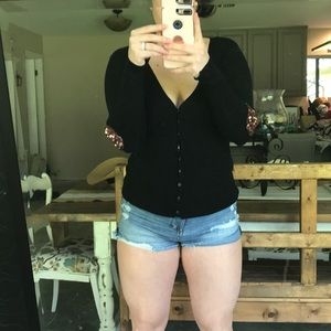 Black cardigan with sequins